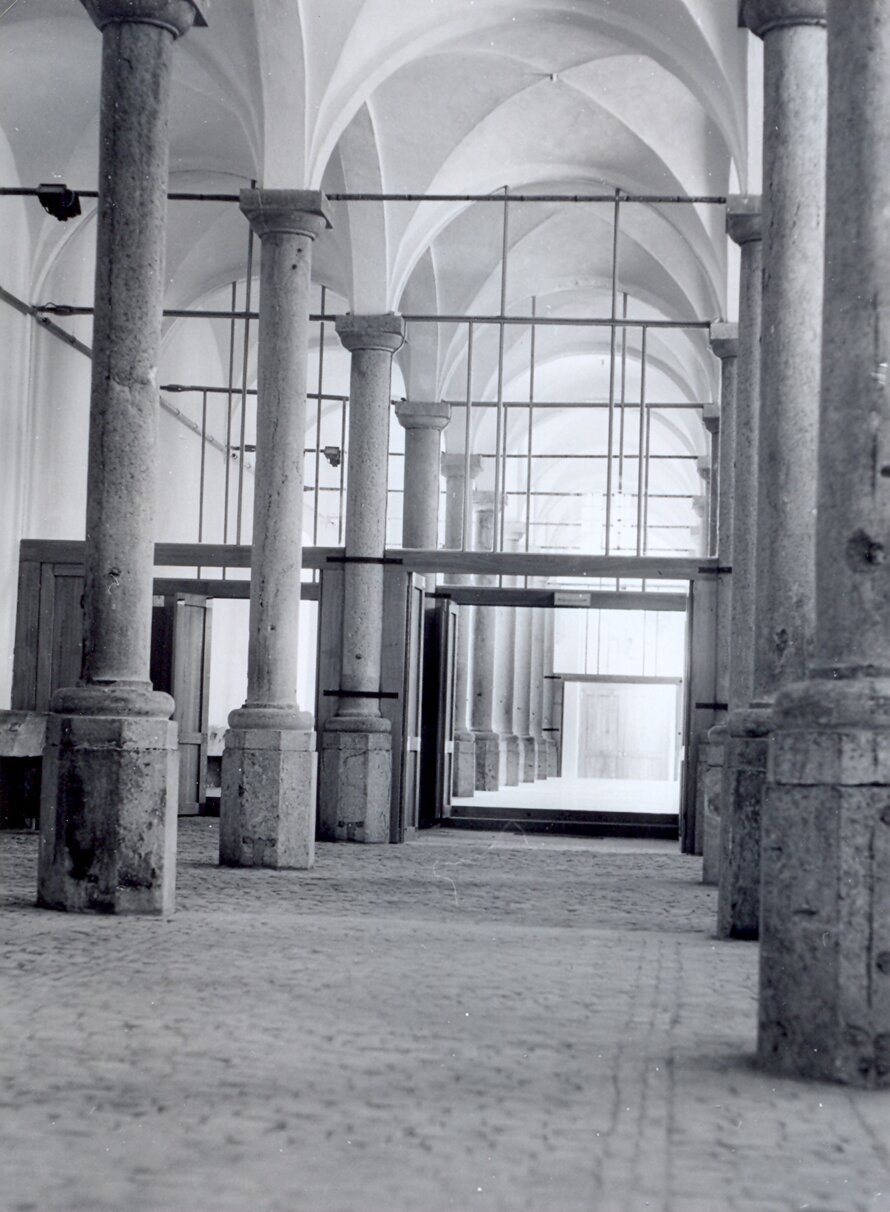 Jonathas House - Castle entry porch and riding stables, Enghien 