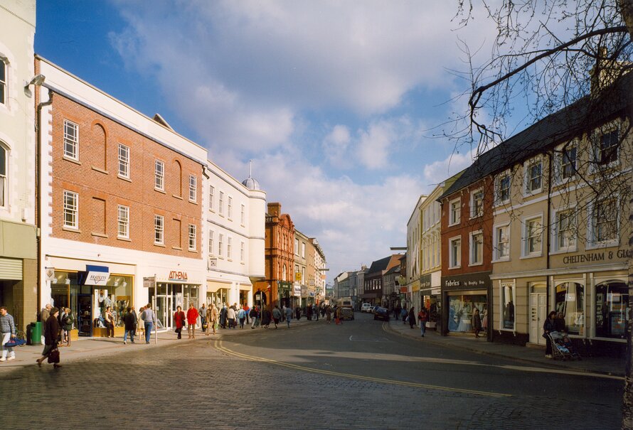 New pedestrian zone in the historic Maylord Orchards, Hereford
