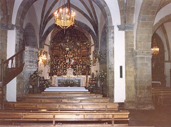  'Church of Santa María, Pilgrims Hospital and church square in Soto de Luiña'