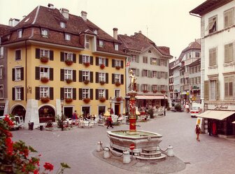  'New pedestrian zone in the historic town centre of Solothurn'