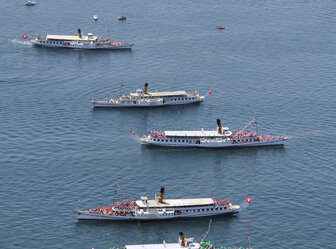  'Belle Epoque Steamers on Lake Geneva, Lausanne'