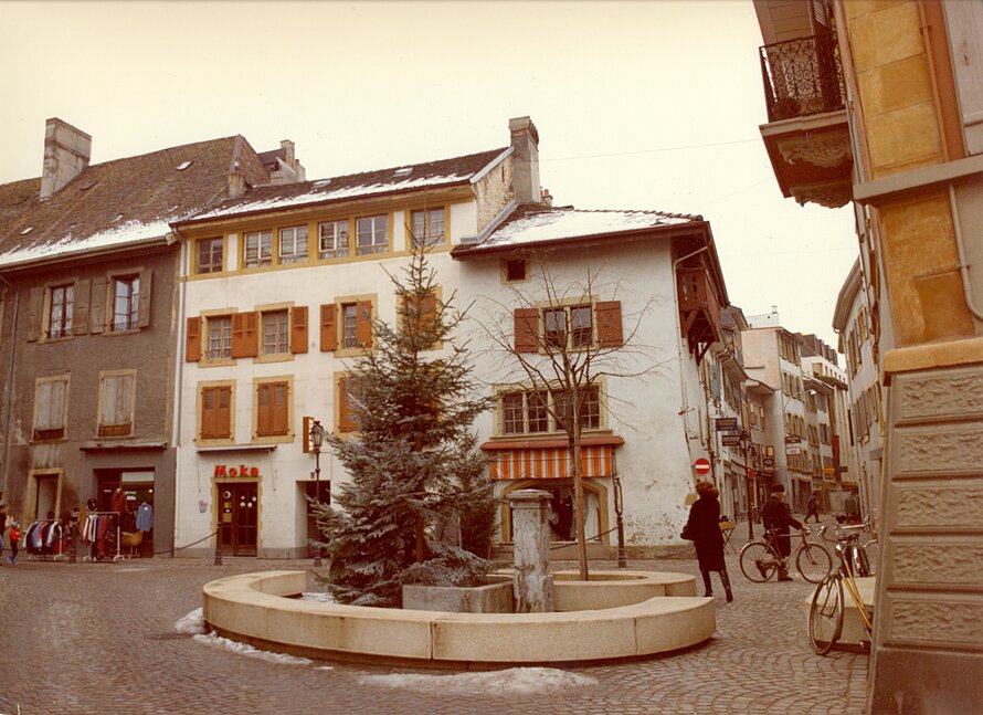 New pedestrian zone in the historic town centre of Yverdon 